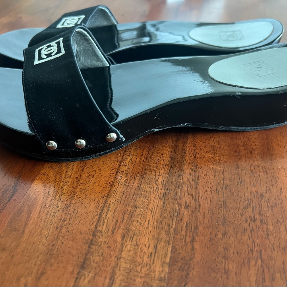 Black CHANEL sandals size 36 - Picture 3 of 9